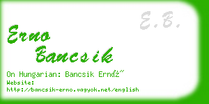 erno bancsik business card